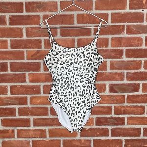 Aerie high hip animal print one piece swim suit